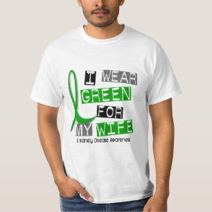 T-shirts Doença renal eu visto o verde para minha esposa 3