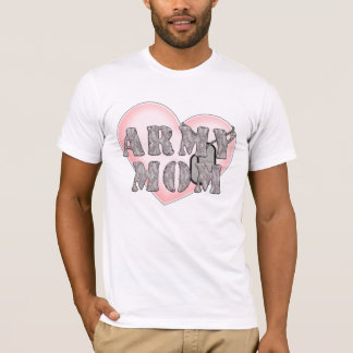 T-shirts Dogtags do coração da mamã do exército