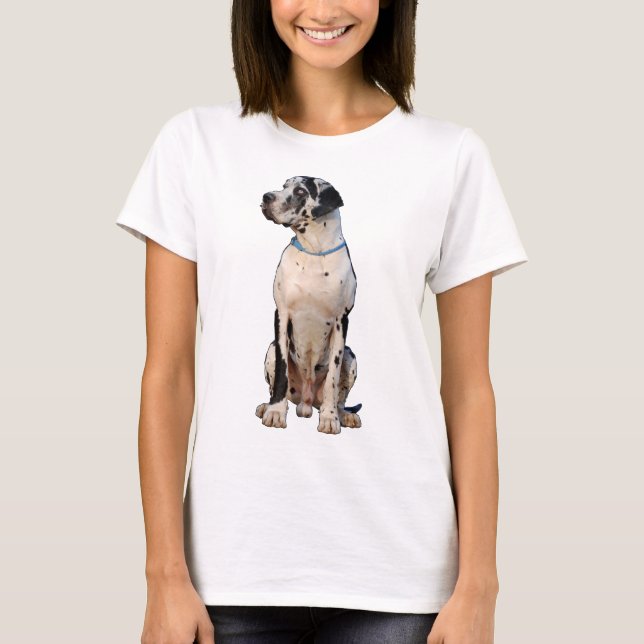T-shirts Dogue Alemão Harlequim (Frente)