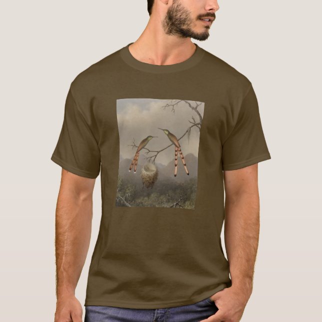 T-shirts Dois colibris com seus jovens (Frente)