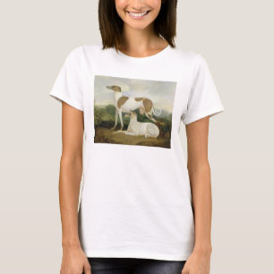 T-shirts Dois galgos em uma paisagem (óleo em canvas)