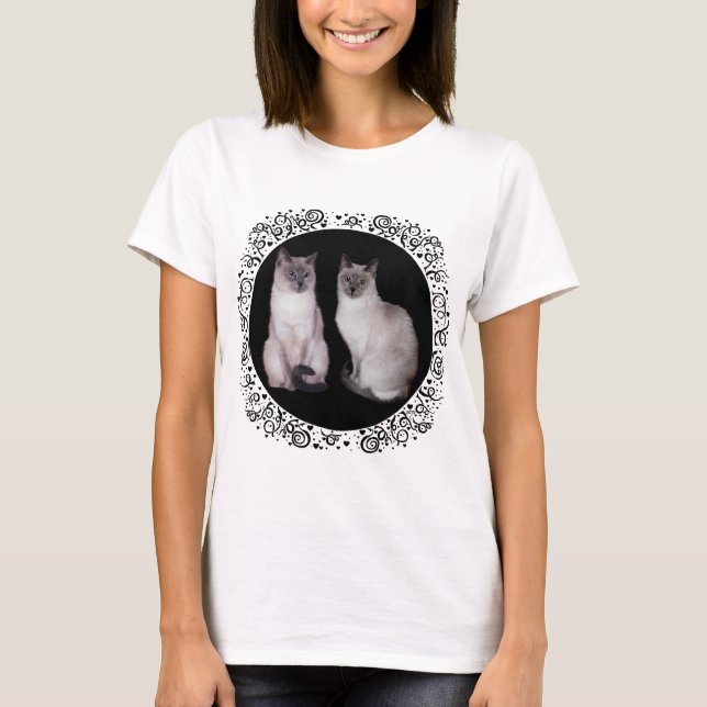 T-shirts Dois Gatos Siameses (Frente)