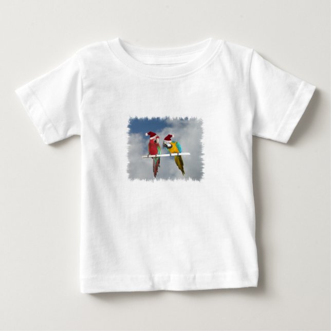 T-shirts Dois macaw Santas (Frente)