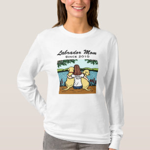 T-shirts Dois personalizados Labradors amarelo e mamã por