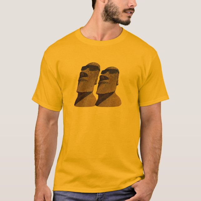 T-shirts Dois quadril Moai - roupa leve (Frente)