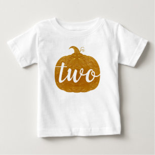 T-shirts Dois segundo aniversário   Abóbora ouro