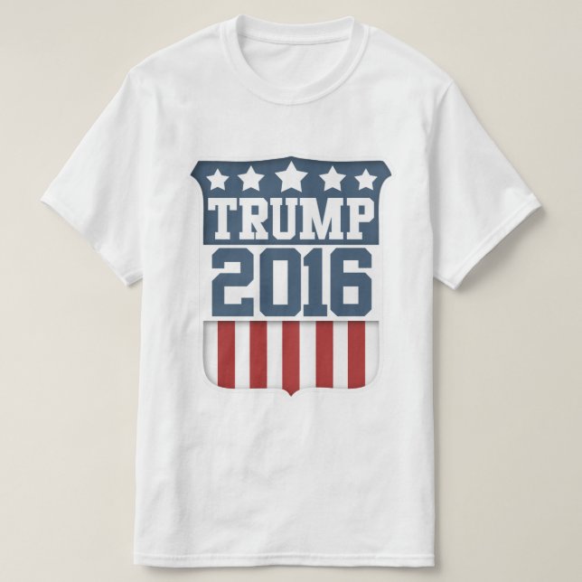 T-shirts Donald Trump Presidente 2016 Shield (Frente do Design)