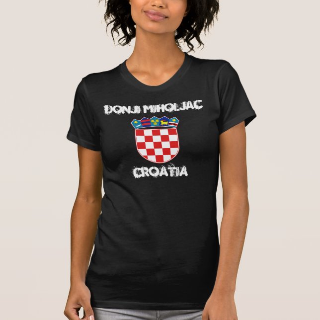 T-shirts Donji Miholjac, Croácia com casaco de armas (Frente)