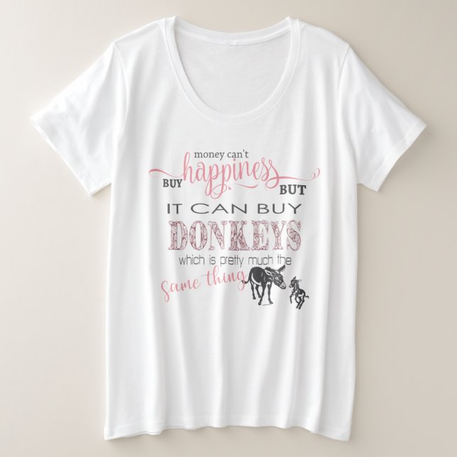 T-shirts DONKEY LOVER | Dinheiro não pode Comprar de felici (Frente do Design)