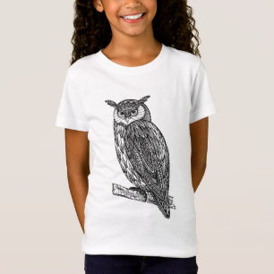 T-shirts Doodle animal da coruja do Totem selvagem
