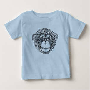 T-shirts Doodle de Illustartion do macaco