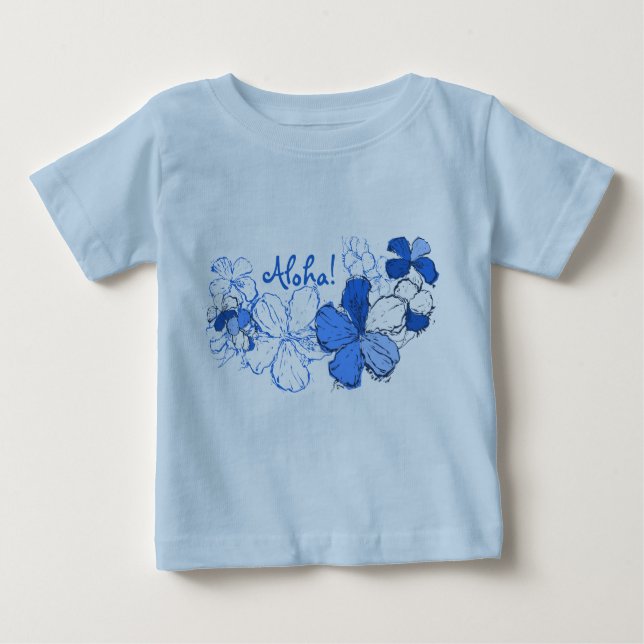 T-shirts Doodle Hibiscus Criança Tee (Frente)