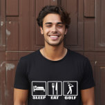 T-shirts Dormir Coma e Golfe Engraçado<br><div class="desc">Dormir Comendo e Golfe Engraçado T-Shirt Golfe - Agora percebemos que encontrar o presente perfeito para um amante de golfe pode ser um pouco complicado. Não olhemos mais além enquanto descortinamos esta camisa hilária especialmente projetada para o fanático golfe. A Camiseta de Golfe do Sono Comendo com símbolos de sinalização...</div>
