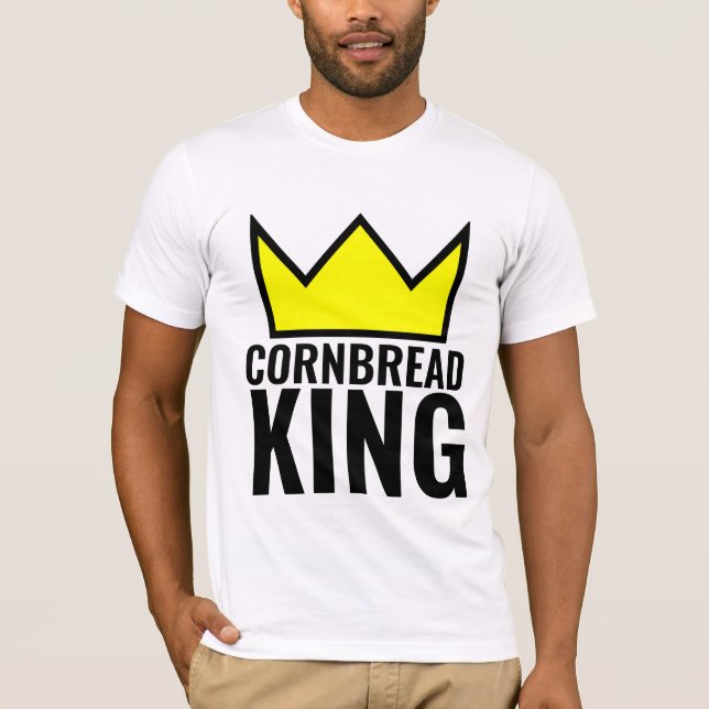 T-SHIRTS DOS HOMENS DO REI DE CORNBREAD (Frente)