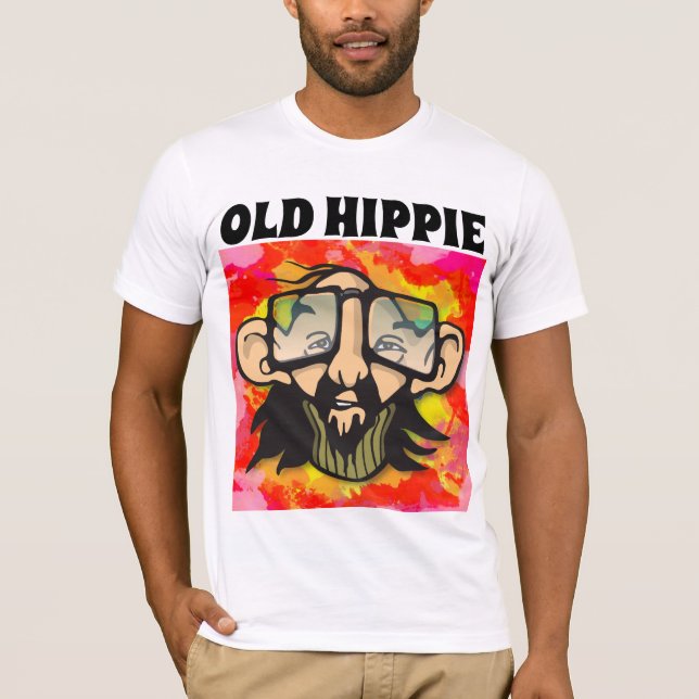 T-SHIRTS DOS HOMENS DO VELHO HIPPIE (Frente)