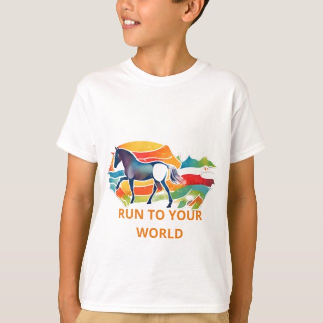 T-Shirts dos meninos HORSE (Frente)