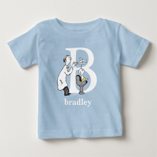 T-shirts Dr. Seuss ABC: Carta B - Branco | Adicione seu nom (Frente)