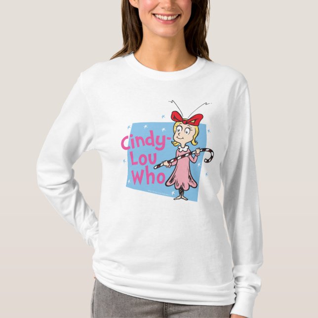 T-shirts Dr. Seuss | Cindy-Lou Who - Candy Cane (Frente)