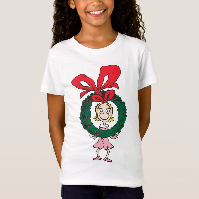 T-shirts Dr. Seuss | Cindy-Lou Who - Wreath (Frente)