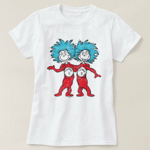 T-shirts Dr. Seuss Coisa 1, Coisa 2 Sentados
