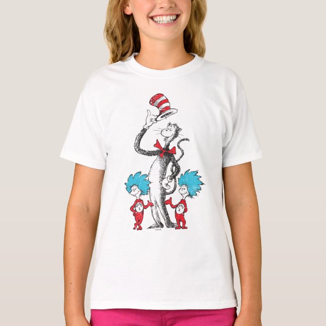 T-shirts Dr. Seuss| O gato no chapéu, Coisa 1 e Coisas 2 (Frente)