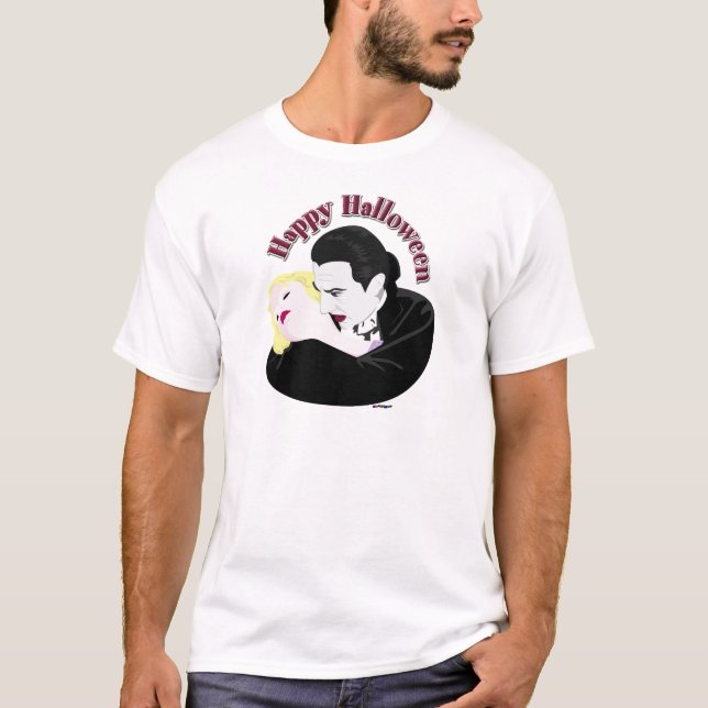 T-shirts Drácula, Feliz Halloween (Frente)
