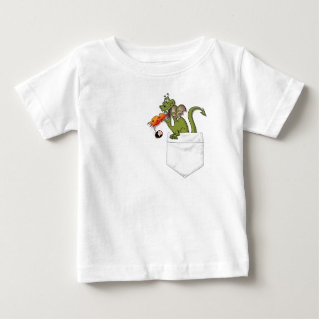 T-shirts dragão no bolso (Frente)