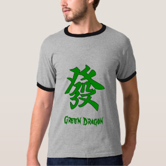 T-shirts Dragão verde de MahJong