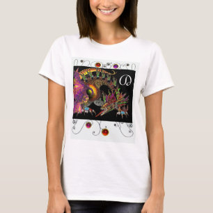 T-SHIRTS DRAGO/FANTASY DRAGON,MONOGRAMA PRETO DOURADO