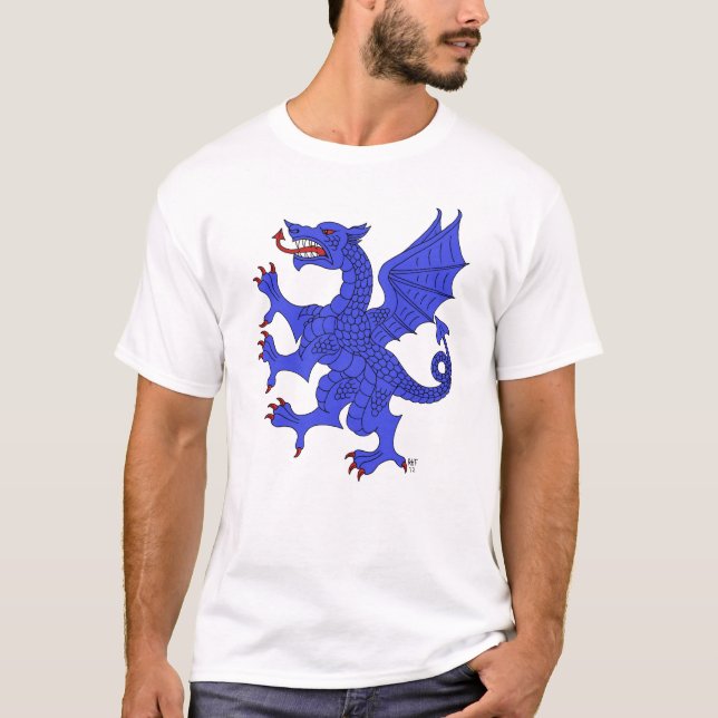 T-shirts Dragon Rampant Azure (Frente)