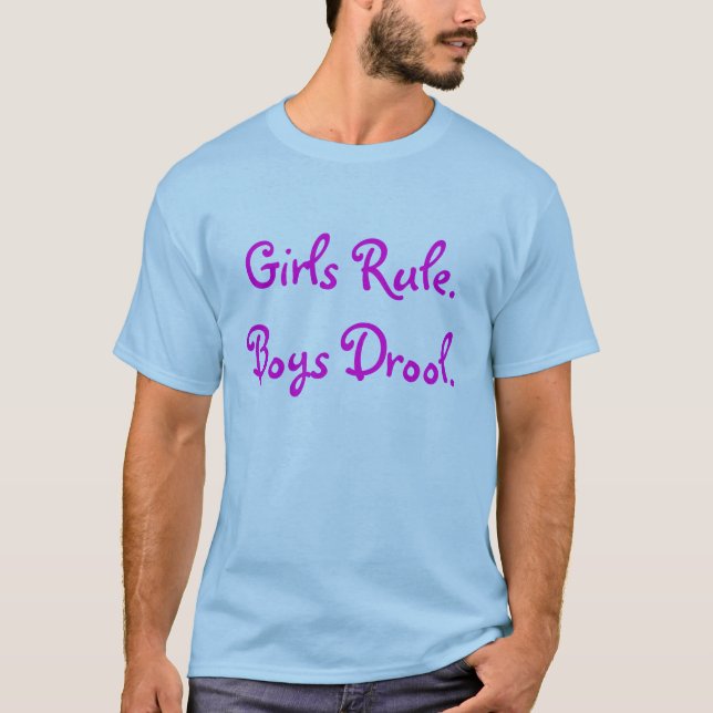T-shirts Drool. das meninas Rule.Boys (Frente)