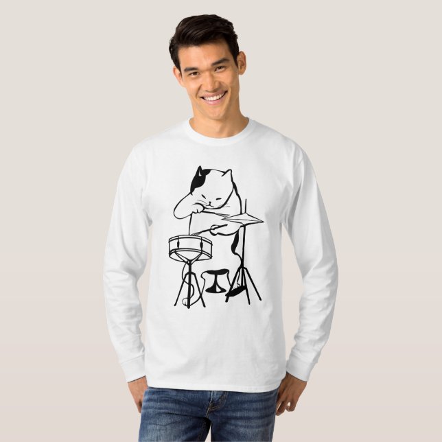 t-shirts DRUMMER de Gato (Frente Completa)
