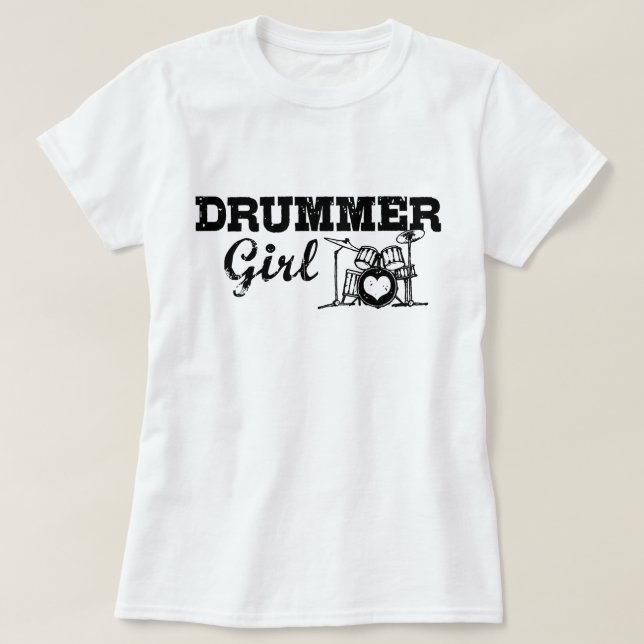 T-shirts Drummer Girl (Frente do Design)