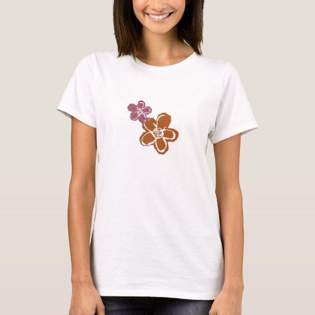 T-shirts Duas flores abstratas (Frente)