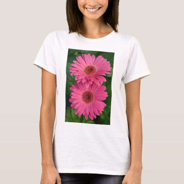 T-shirts Duas flores cor-de-rosa (Frente)