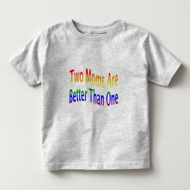 T-shirts Duas mães melhoram (o arco-íris) (Frente)