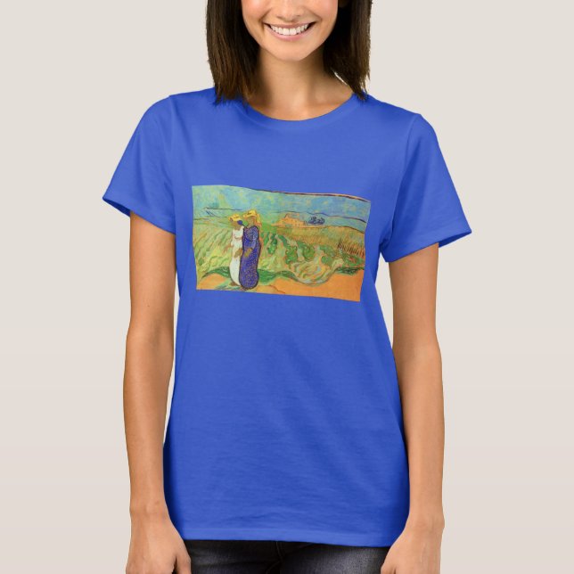 T-shirts Duas mulheres cruzando os campos por Vincent van G (Frente)