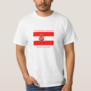 T-shirts Ducado grande da bandeira branca vermelha de