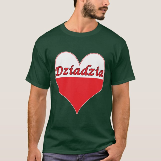 T-shirts Dziadzia Polonês Heart (Frente)