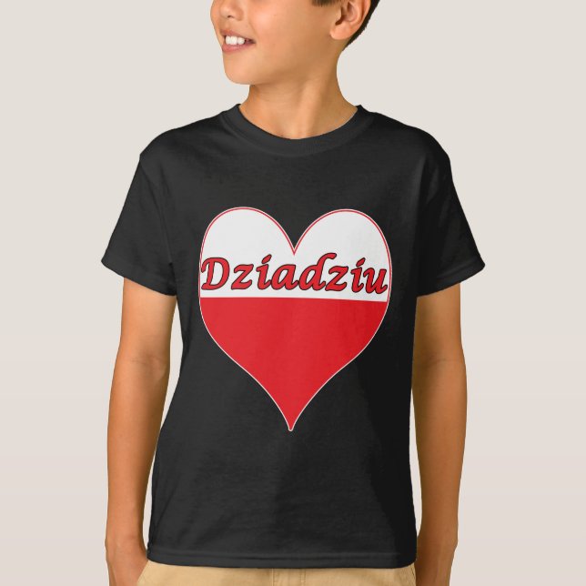T-shirts Dziadziu Polonês Heart (Frente)