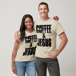 T-shirts e capuz do CAFÉ e JESUS