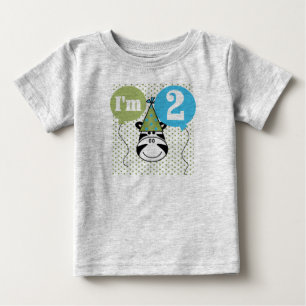 T-shirts e dotes de segundo aniversário Zebra