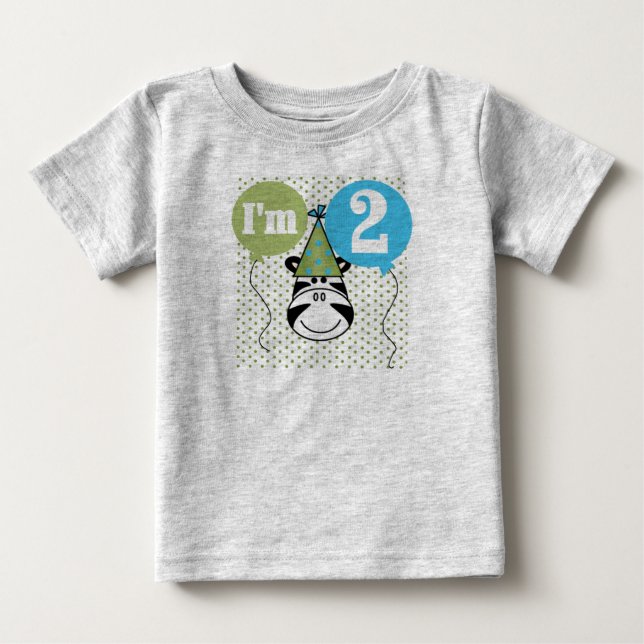 T-shirts e dotes de segundo aniversário Zebra (Frente)