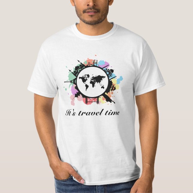 T-shirts É hora de viagem (Frente)