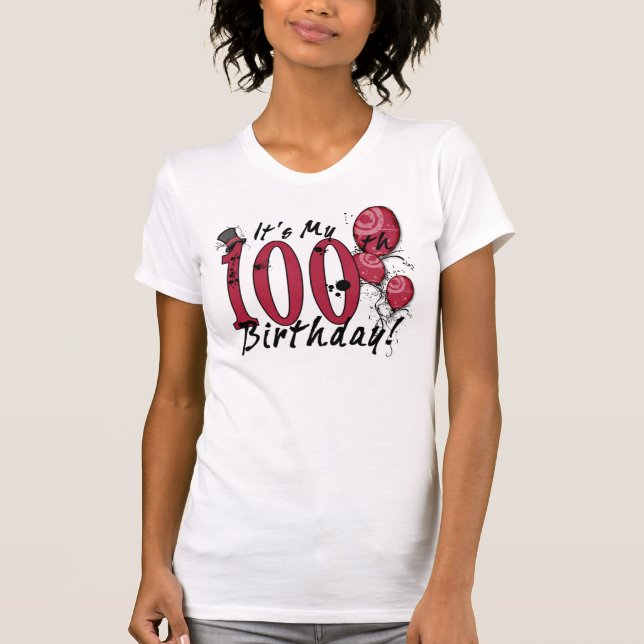T-shirts É minha festa de 100º aniversário (Frente)