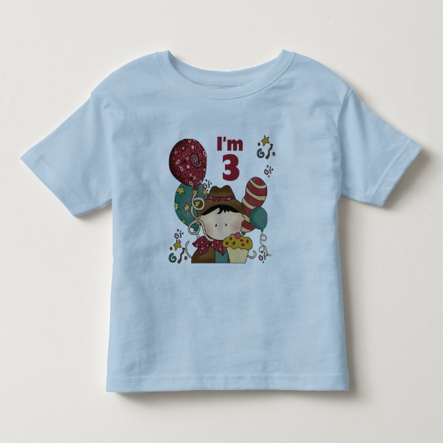 T-shirts e presentes aniversário de 3 anos (Frente)
