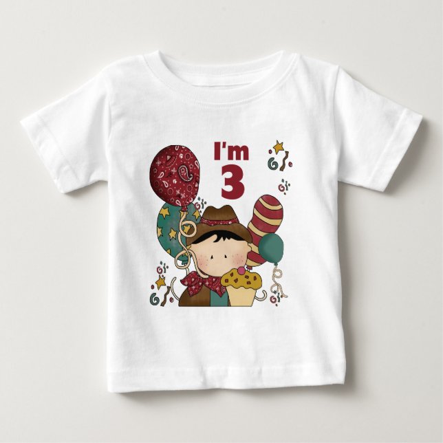 T-shirts e presentes aniversário de 3 anos (Frente)