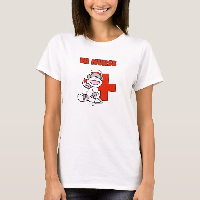 T-shirts e presentes da enfermeira Sock Monkey ER (Frente)