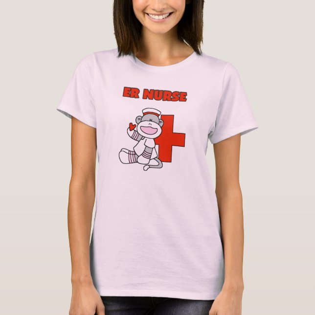 T-shirts e presentes da enfermeira Sock Monkey ER (Frente)