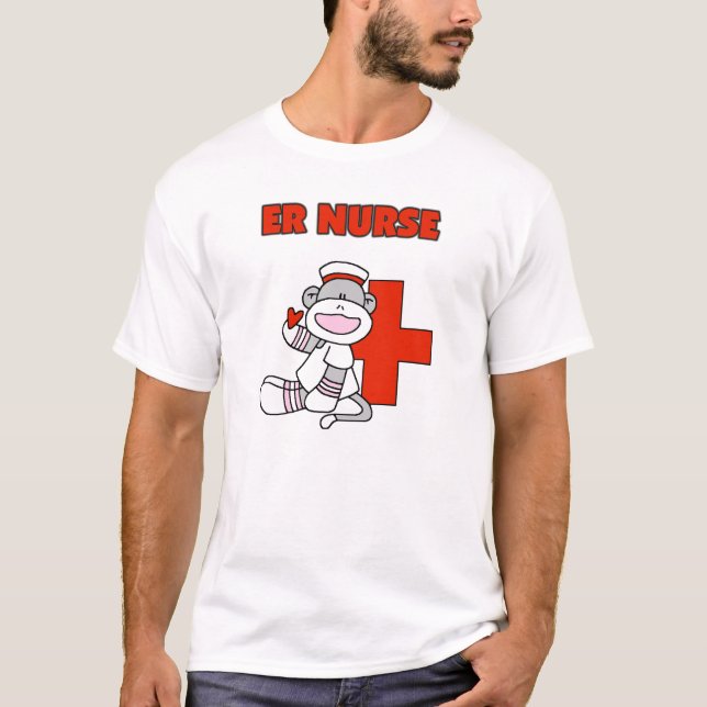 T-shirts e presentes da enfermeira Sock Monkey ER (Frente)